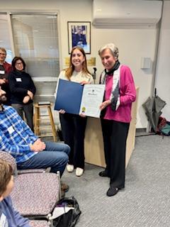 Ms. Charlupski received a citiation from the Massachusetts Senate